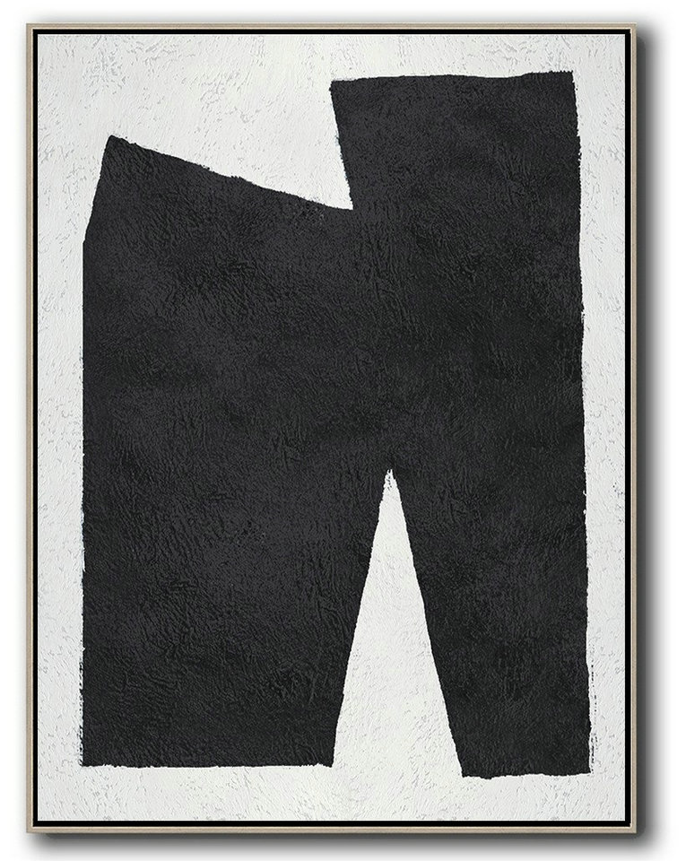 Original Artwork Extra Large Abstract Painting,Black And White Minimal Painting On Canvas - Canvas Artwork For Living Room